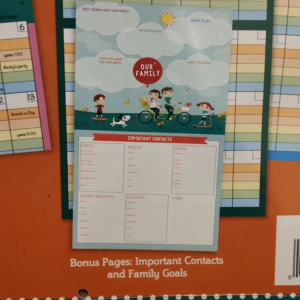 NEW Family Calendar Undated Grid Format